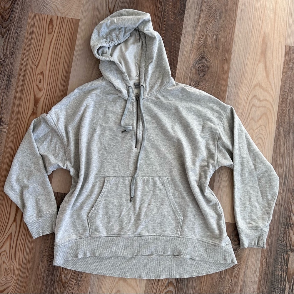 aerie Light Gray Hooded Pullover Sweatshirt